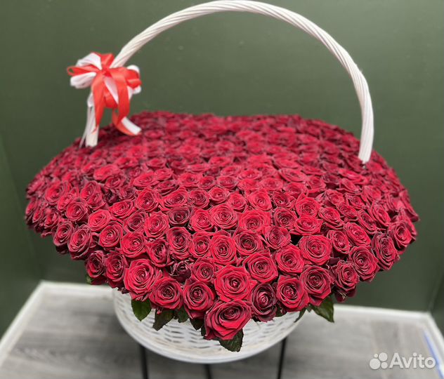 Корзина из 301 Роз с Доставкой, Букеты Цветы