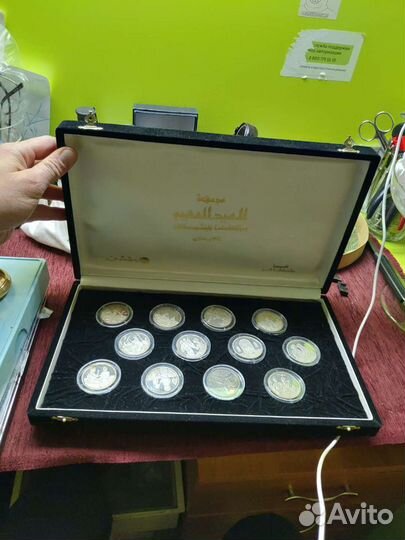 Набор монет. Жетон. Серебро. Монета. Жизнь Христа