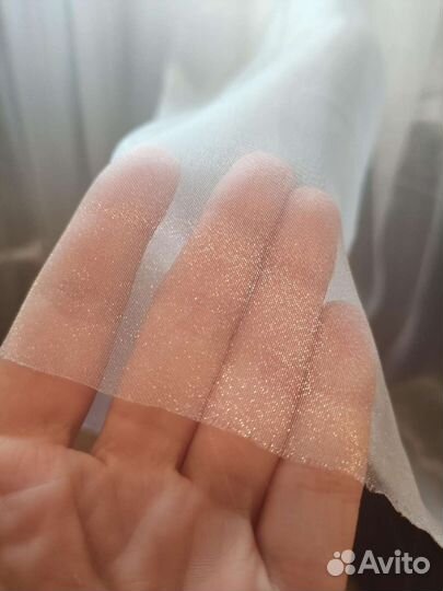 Тюль белая кристаллин 5 метров