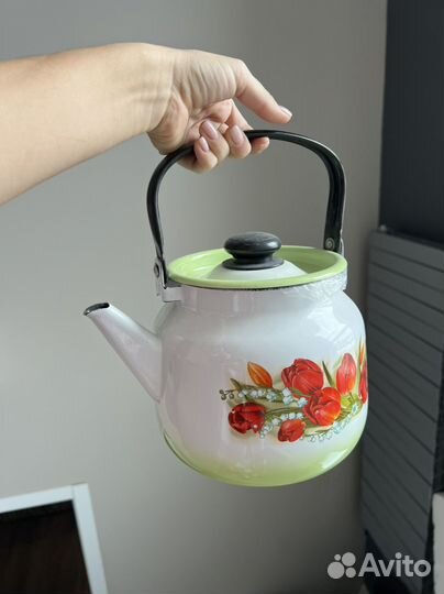 Чайник эмалированный новый