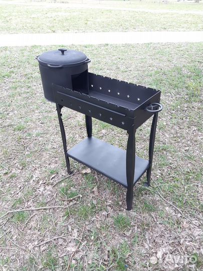 Мангал с печкой под казан 34 см