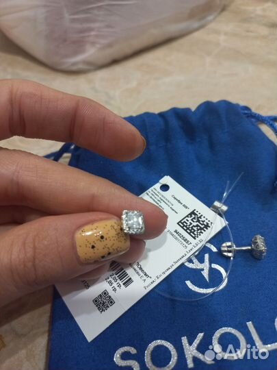 Серебряные серьги новые