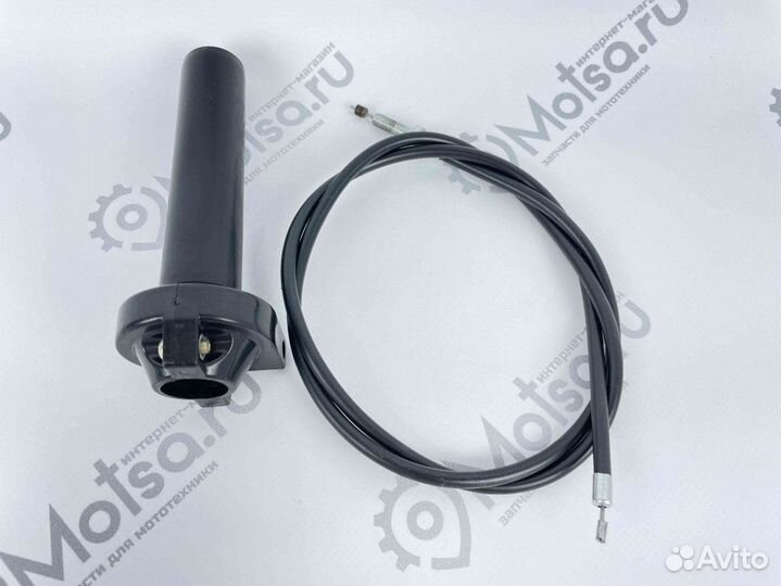 Ручка газа с тросом в сборе Мопед (1ск) Д8 (ручка