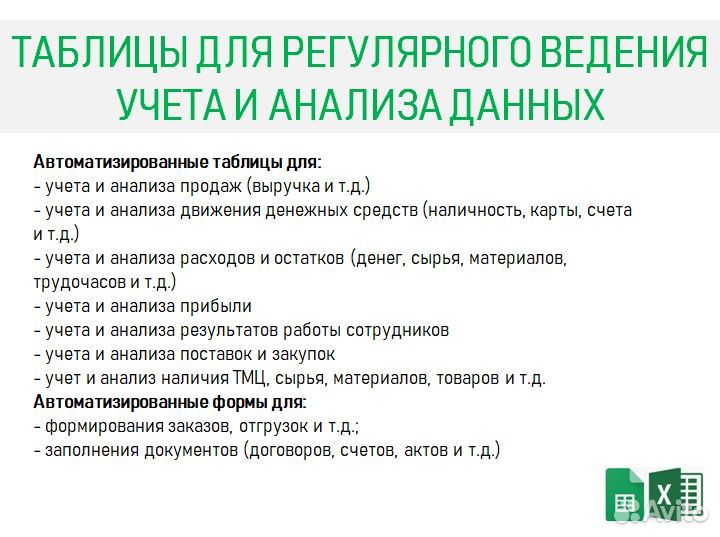 Помощь в работе с Excel и Google таблицами