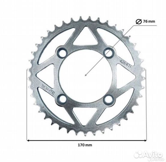 Звезда ведомая 428 irbis TTR 125,Kayo 125-140-160