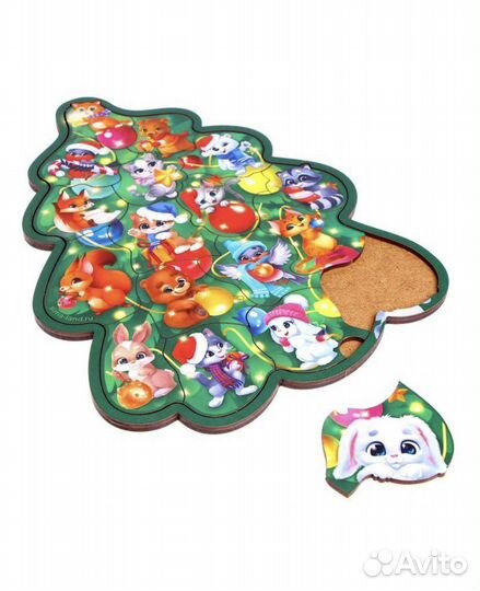 Головоломка «Новый год у котика и зайки»