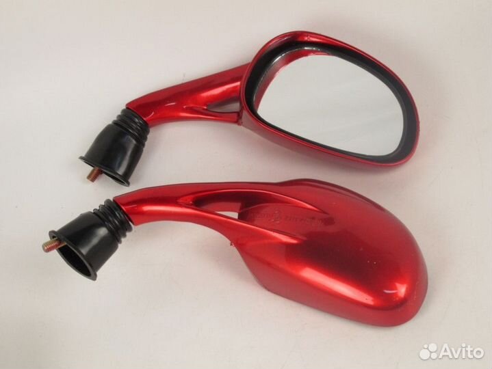 Зеркала (066) пластик каплевидные объемные красные