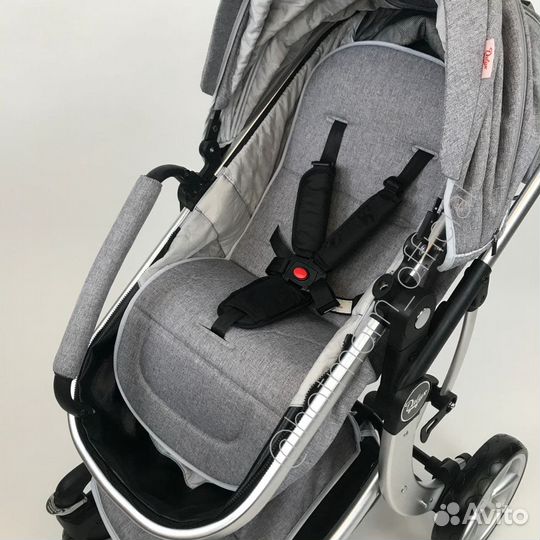 Коляска Luxmom 608 серый 2в1