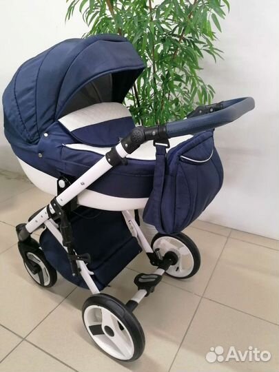 Коляска 3в1 Lonex Comfort (синий текстиль)