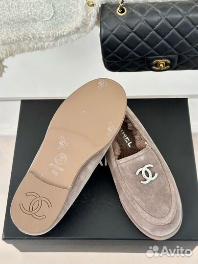 Лоферы женские с натуральным мехом 39 размер