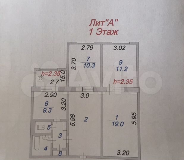 4-к. квартира, 78 м², 1/5 эт.