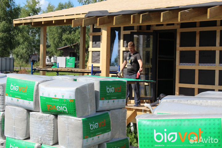 Эковата для дома + монтаж