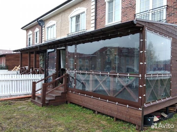 Мягкие окна безрамное остекление веранд, беседок