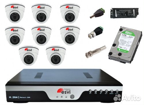Видеонаблюдение (комплект 8 AHD видеокамер 1 Mpix)