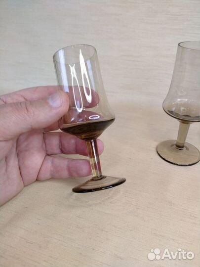 Рюмки на ножке дымчатое стекло СССР
