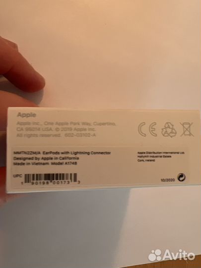 Наушники apple earpods lightning