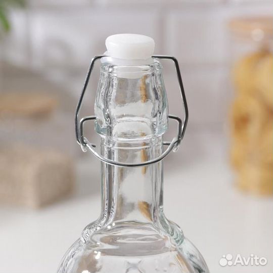 Бутыль стеклянная для масла и соуса с бугельным за