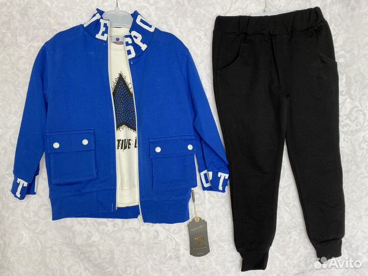 Костюм тройка новый для мальчика 110см, 116, 128