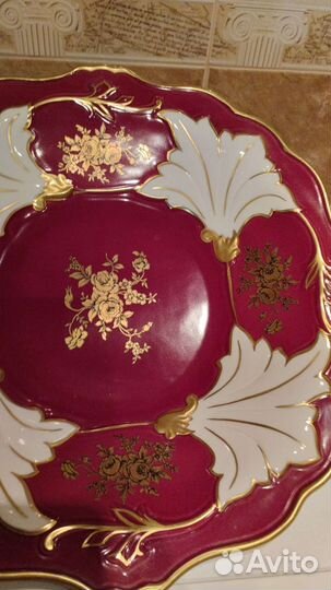 Блюдо фарфор германия винтаж ваймар 32см Weimar