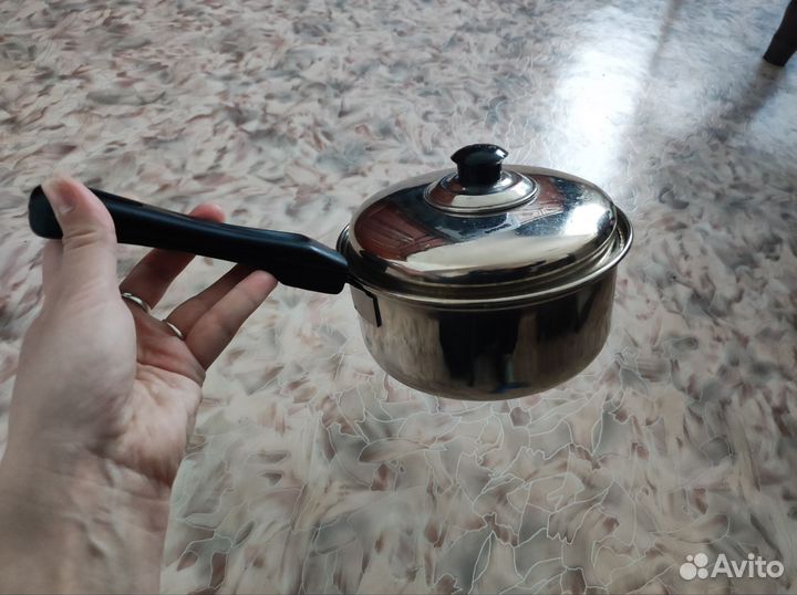 Ковшик из нержавейки с крышкой