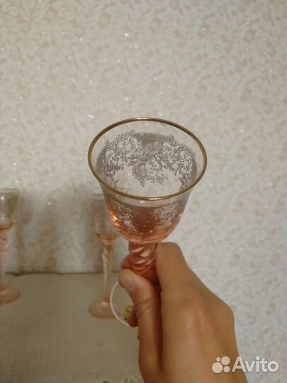Фужеры бокалы из богемского стекла новые