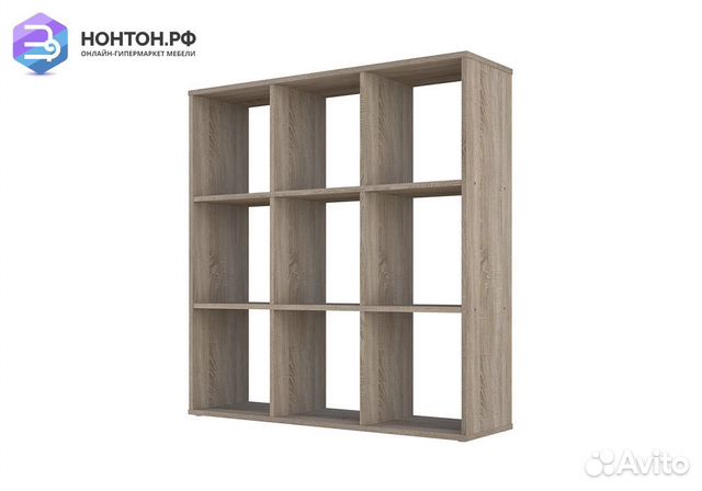 Стеллаж кубический Polini home Smart 9 секций дуб