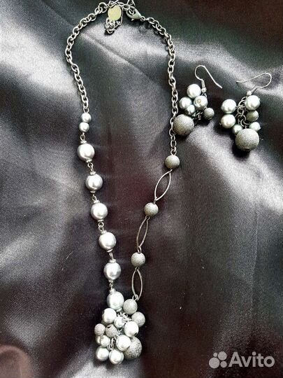 Колье ожерелье и серёжки, бусы, украшение