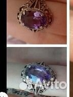 Серебряное кольцо с александритом СССР