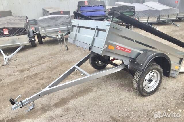 Прицеп - самосвал с ложементами для лодки