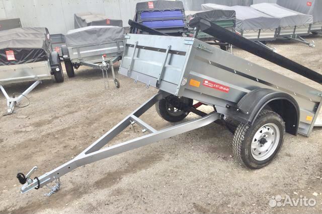 Прицеп - самосвал с ложементами для лодки