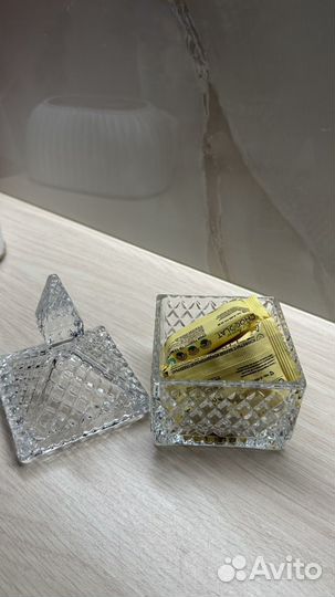 Сахарница ваза для конфет варенья с крышкой стекло