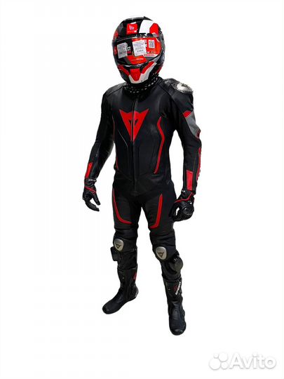 Мотокомбинезон слитный с логотипом Dainese