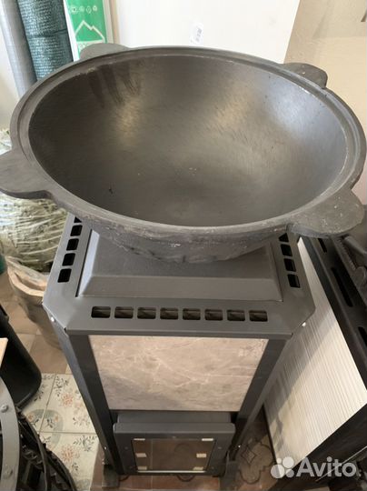 Казан узбекский чугунный с крышкой 12 л