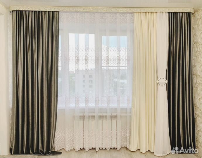 Бархатные шторы и тюль