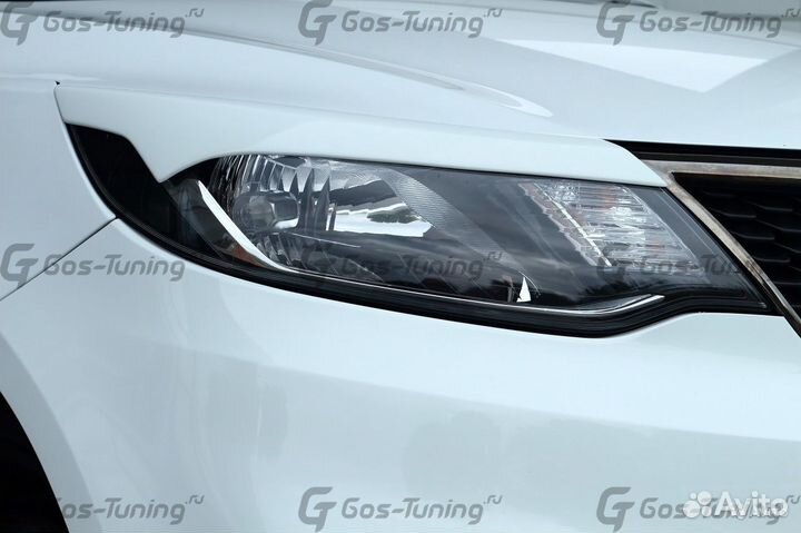 Тюнинг Реснички на Переднюю Оптику для Kia Rio 3