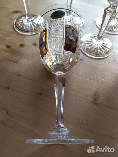 Бокалы Jahami Bohemia 6 шт хрусталь с золотом