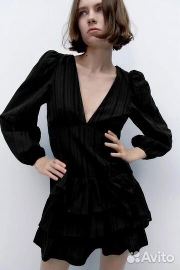 Новое черное платье шитье Zara Xs 40/ 42