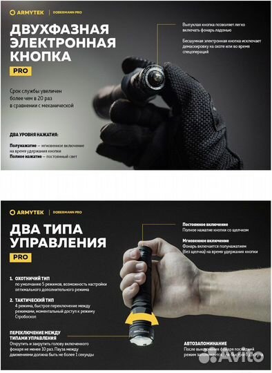 Тактический фонарь Armytek Doberman PRO