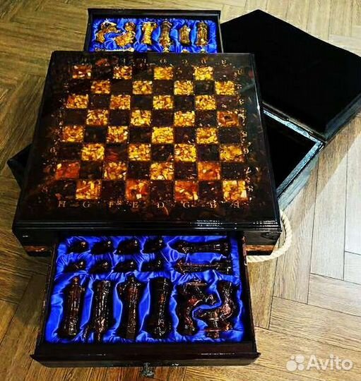 Шахматы из янтаря Гарри Поттер,янтарные шахматы