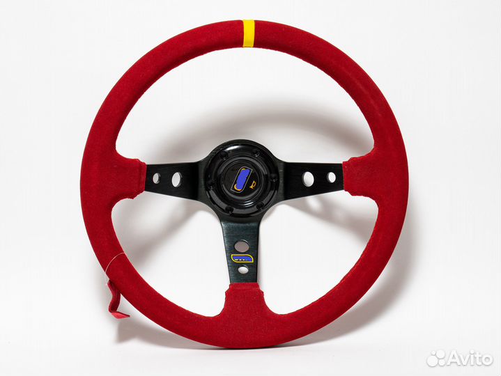 Руль для дрифта замша с логотипом OMP
