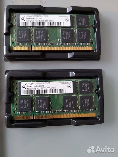 Оперативная память для ноутбука 2хddr2 2048mb