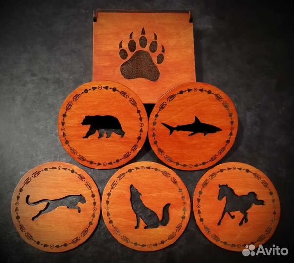 Набор подставок под кружки, стаканы в коробке