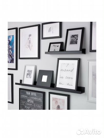 Полка настенная IKEA mosslanda моссленда черная