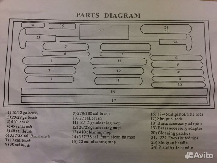 Набор шомполов для чистки