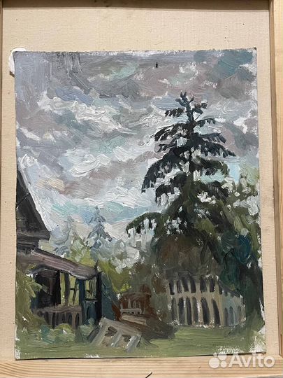 Картина маслом этюд, пейзаж, анималистика, портрет