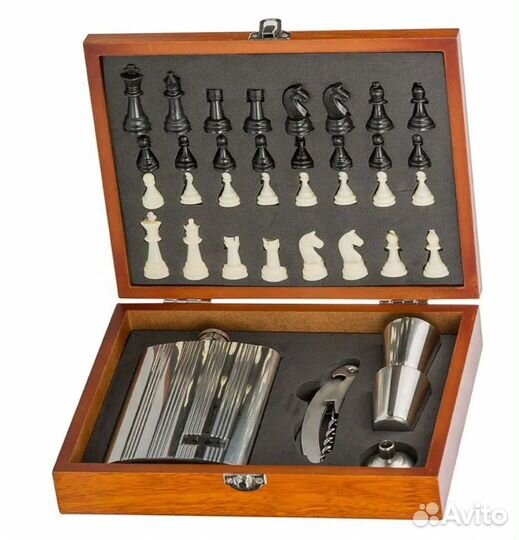 Мужской подарочный набор, шахматы, фляжка