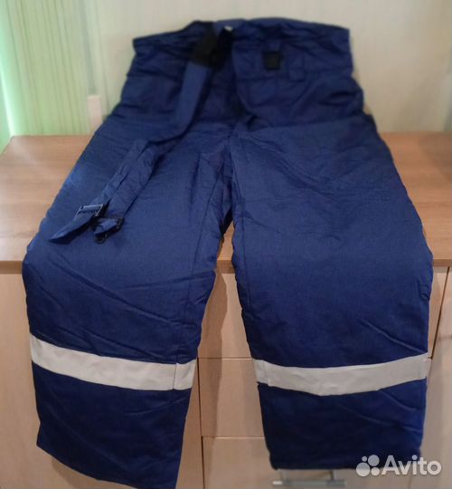 Брюки мужские утепленные с лямками, размер 104-108
