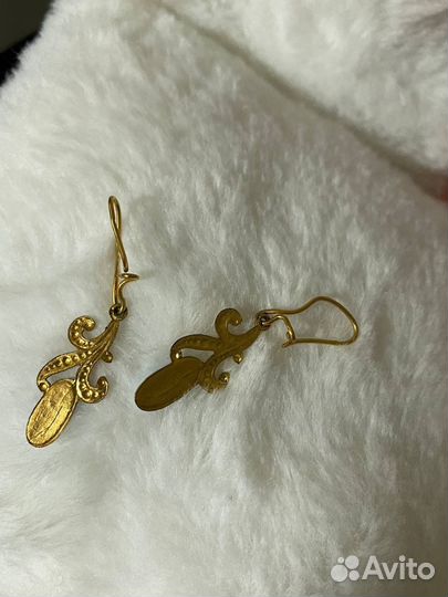 Серьги винтажные бирюза