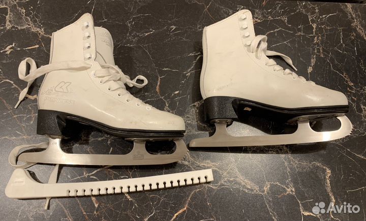 Коньки фигурные размер 36 кожаные