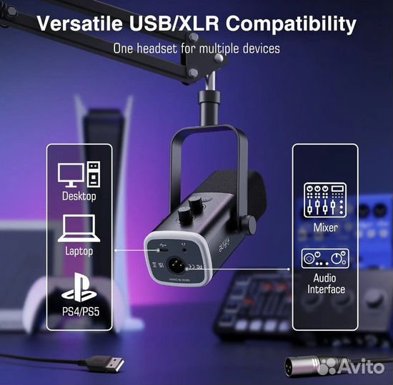 Микрофон Fifine AM8t с пантографом черный - Новый